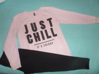 Majica Just Chill + črne legice, št. 170/176