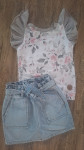 Unikat majica 128, jeans krilo