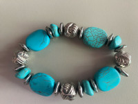 Vintage elastična zapestnica s turkizom
