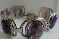 Zapestnica širina 2 cm, kamenčki ametist