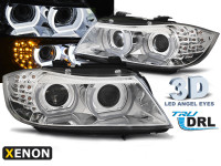 Angel eyes žarometi BMW E90/91 LCI 09-12 LED DRL Limo Touring Xenon 3D