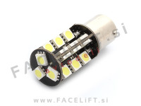 LED žarnica P21W (BA15s / 1156) 27x SMD (5050) CANBUS 12V bela