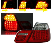 Zadnje LED luči BMW 3 E46 Coupe 99-03 Dinamični smernik rdečo-bele V1