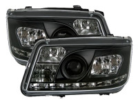 Žarometi VW Bora 98-05  LED osvetlitev črni