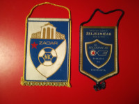 VINTAGE NOGOMETNI ZASTAVICI - NK ZADAR, ŽELJEZNIČAR