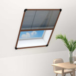 vidaXL Plise komarnik za okna aluminij rjav 60x80 cm