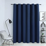 vidaXL Zatemnitvena zavesa s kovinskimi obročki modra 290x245 cm