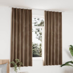 vidaXL Zatemnitvene zavese 2 kosa z obešali žametne bež 140x175 cm