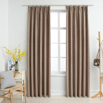 vidaXL Zatemnitvene zavese z obešali 2 kosa taupe 140x175 cm