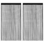 vidaXL Zavese iz nitk 2 kosa 140x250 cm črne barve