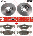 Diski + zavorne ploščice TRW (Fiat, Alfa Romeo, Lancia)