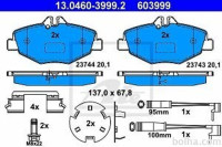 Prednje zavorne obloge 13.0460-3999.2 - Mercedes Razred E