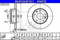Prednji zavorni diski 24.0114-0113.1 - Land Rover Freelander 98-06