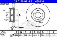Prednji zavorni diski 24.0130-0114.1 - Volkswagen Transporter 03-