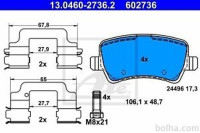 Zadnje zavorne obloge 13.0460-2736.2 - Volvo