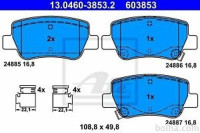Zadnje zavorne obloge 13.0460-3853.2 - Toyota Avensis 08-