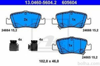 Zadnje zavorne obloge 13.0460-5604.2 - Toyota Auris 06-