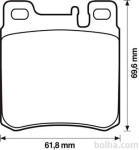 Zadnje zavorne obloge S70-1159 - Mercedes-Benz Razred CLK 87-03