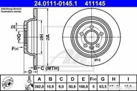 Zadnji zavorni disk 24.0111-0145.1 - Ford S-Max 06-15