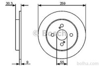 Zadnji zavorni diski BS0986479420 - Toyota IQ 09-