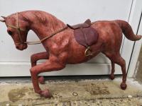 60 cm Vintage usnjen konj,velik konj,starinski konj,konjiček,