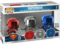 Funko Pop Movies Justice League 3Pk Superman Landing Chrome Convention
