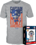 Funko Pop Tee Marvel Captain America - novo