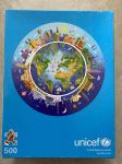 Legendarne PUZZLE Round Jigsaw UNICEF 7P2103, krog 50 cm SVET, 500 kos