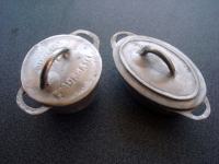 Miniature 2 aluminijasti posodi s pokrovom