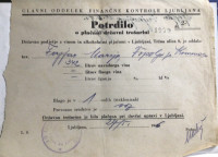 Potrdilo o plačani državni trošarini za 342 l vina leta 1946
