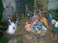 Svinčene, figurice, First Legion, toy soldiers, grad, vitezi, maketa