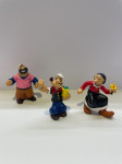 Vintage 1981 "Popeye the Sailor" zbirateljske figurice 3kos