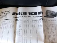 AVTOBUSNI VOZNI RED - "TRANSTURIST" ŠKOFJA LOKA, 1959