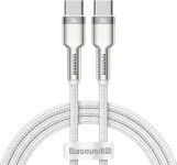 Baseus Cafule Metal Series pleten USB-C v USB-C kabel 100W bele barve