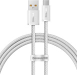 Baseus Dynamic Series pleten USB-A v USB-C kabel 100W bele barve dolži