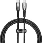 Baseus Glimmer Series pleten USB-C v USB-C kabel 100W črne barve dolži