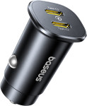Baseus GoTrip avtopolnilec z 2 USB-C vhodoma 30W črne barve - novo