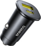 Baseus GoTrip avtopolnilec z USB-A in USB-C vhodoma 30W črne barve - n