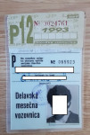 Delavska mesečna vozovnica LPP Intergal Ljubljana December 1993