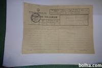 Dohodni telegram iz leta 1961 za zbiratelje