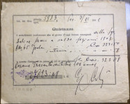 Izola-Delise Maria potrdilo o prijemu iz leta 1909