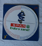 Kartonček s preračunom SIT v EUR, SPAR, 2007, naprodaj 1 kom