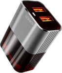 LDNIO A2206 stenski polnilec z 2 USB vhodoma in priloženim Lightning k
