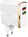 LDNIO A2502Q stenski polnilec z 2 USB vhodoma in priloženim Lightning