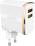 LDNIO A2502Q stenski polnilec z 2 USB vhodoma in priloženim Micro USB