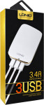 LDNIO A3304 potovalni adapter s 3 USB vhodi - novo