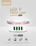 LDNIO A4406 stenski polnilec s 4 USB vhodi bele barve - novo