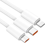LDNIO LS901 pleten USB v Lightning kabel bele barve dolžine 1 m - novo