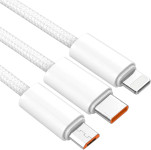 LDNIO LS901 pleten USB v Micro USB kabel bele barve dolžine 1 m - novo