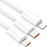LDNIO LS901 pleten USB v USB-C kabel bele barve dolžine 1 m - novo
